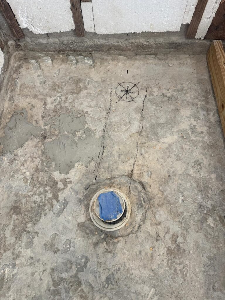 Concrete Floor with Marked Drain Area in Odessa, FL 33556 Concrete floor with marked drain area in Odessa, FL 33556