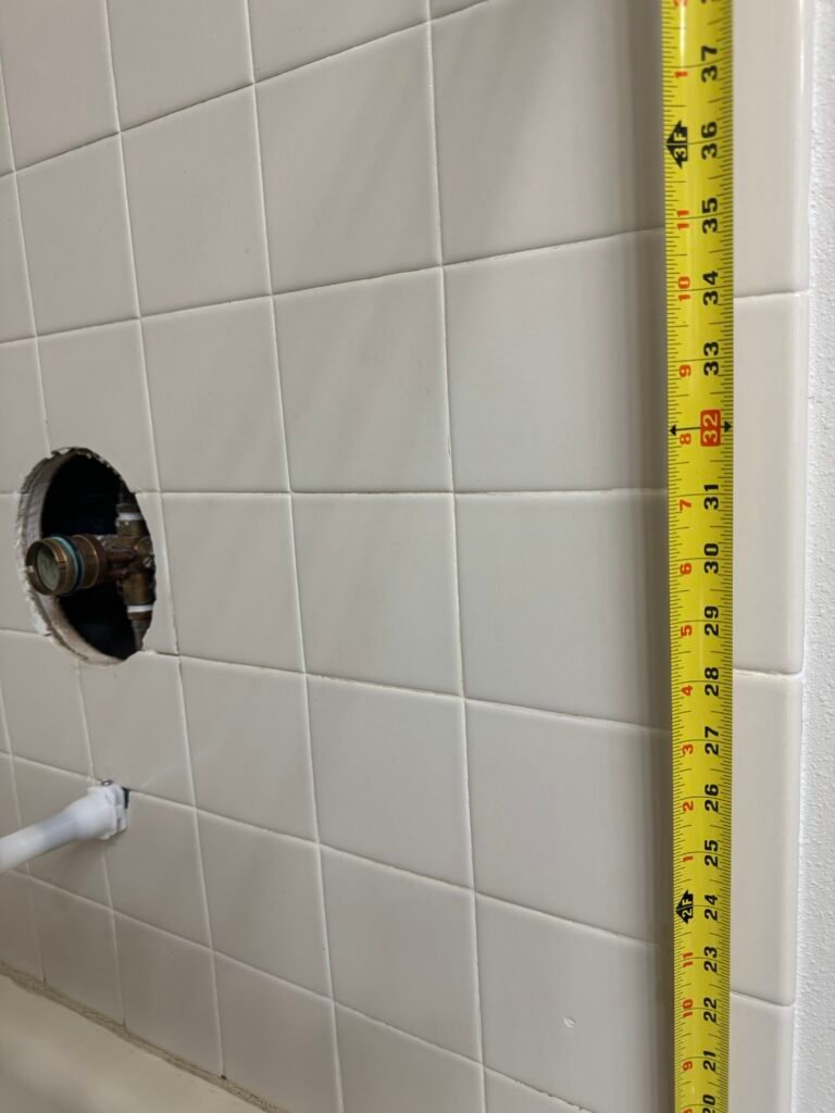 Measuring for Shower Valve in Tampa, FL 33635 Measuring for shower valve installation in Tampa, FL 33635