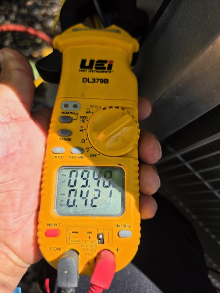 Multimeter Readings in Wesley Chapel, FL 33545 Multimeter readings during HVAC service, Wesley Chapel, FL 33545