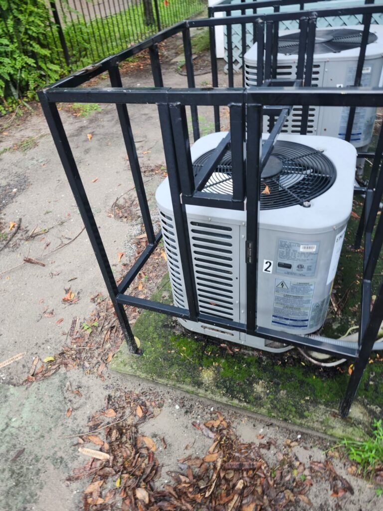 Outdoor HVAC unit with frame in Tampa, FL 33603