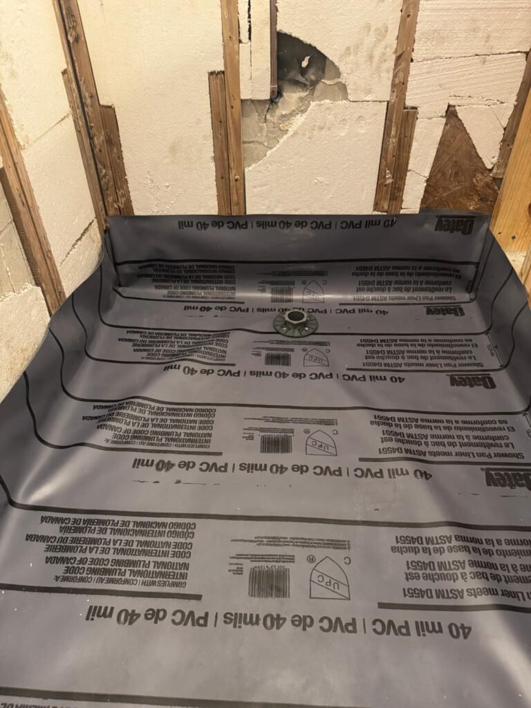 Shower pan liner with the drain in Odessa, FL 33556
