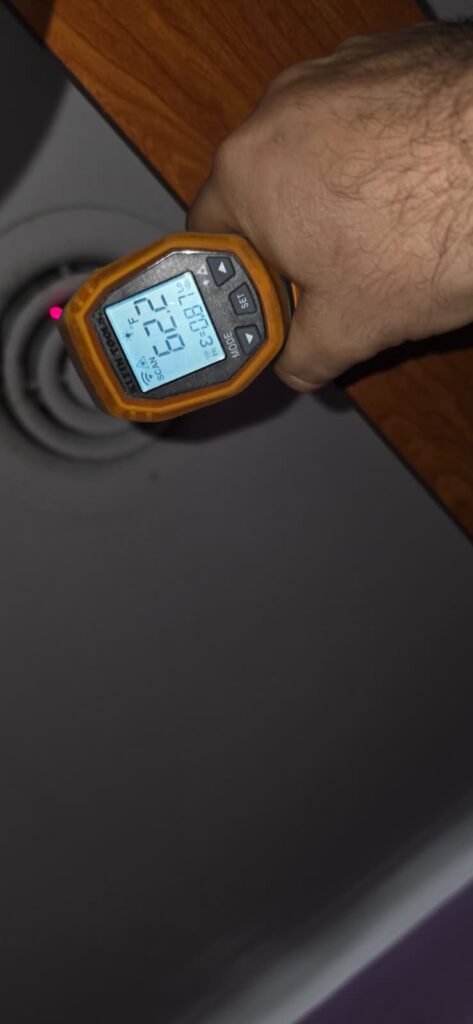 Temperature scanner used near ceiling vent in St. Petersburg, FL 33703