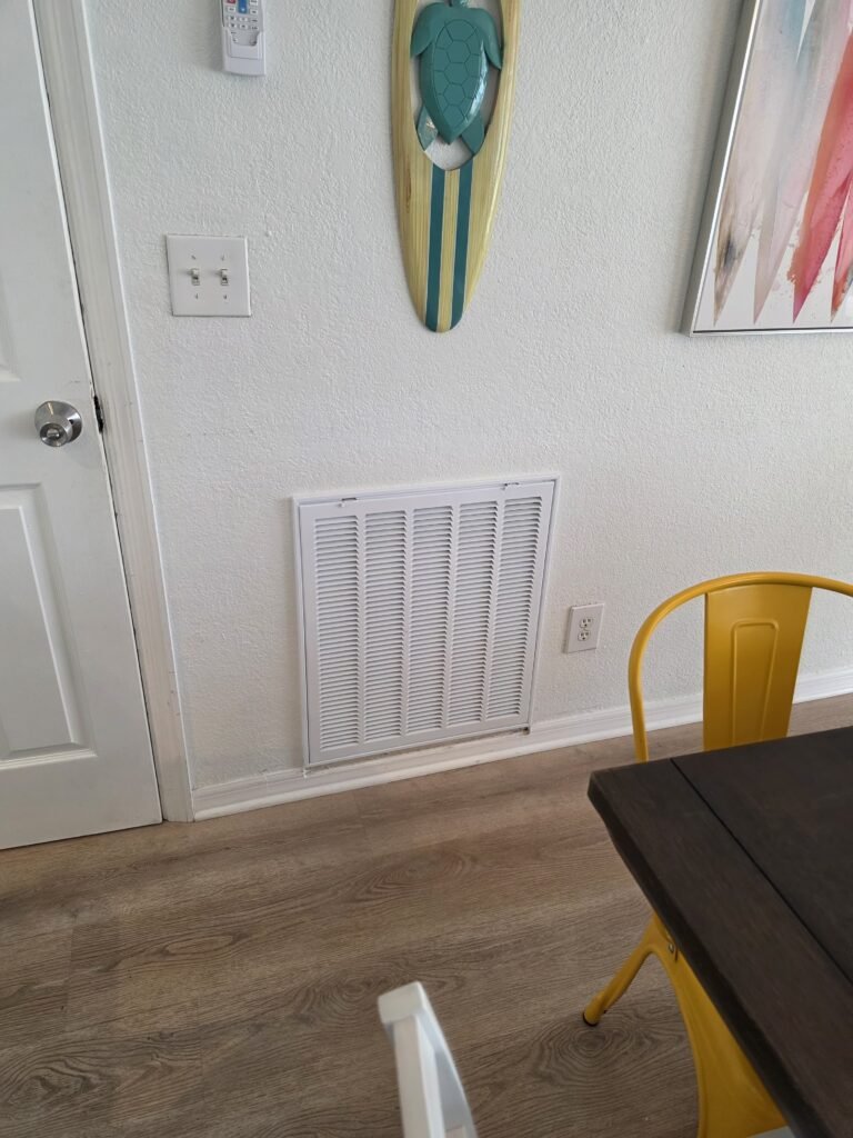 Wall return vent installed in room, Clearwater, FL 33756