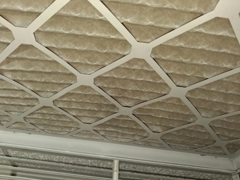 Dusty air filter during AC maintenance in Clearwater, FL 33762