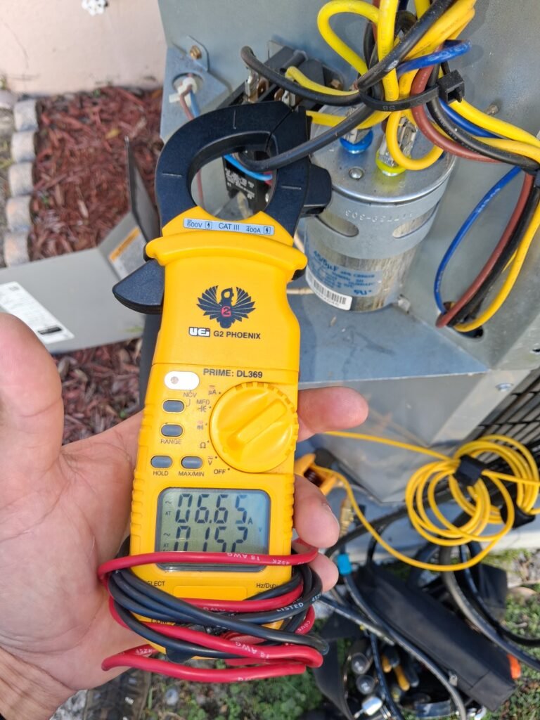 Multimeter reading during AC service in Clearwater, FL 33762