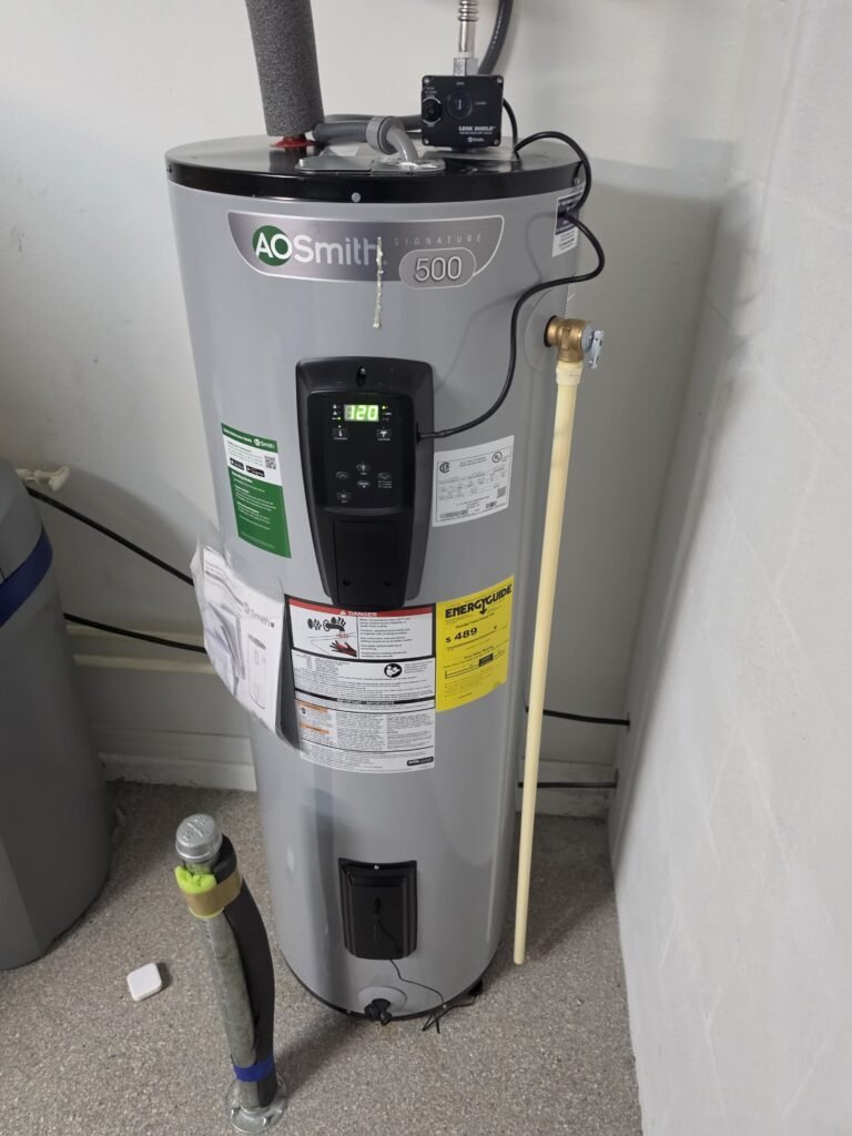 AO Smith water heater close-up in Riverview, FL 33578