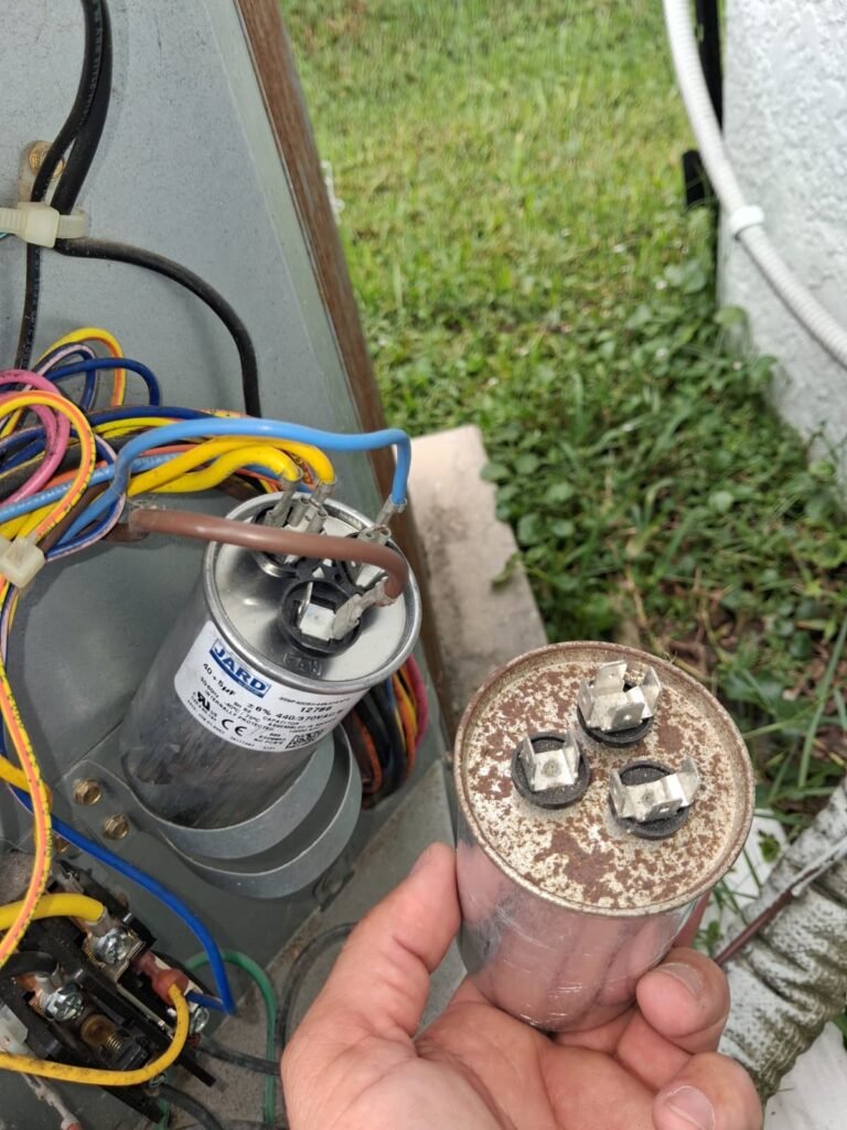 Capacitor replacement in HVAC unit, Odessa, FL 33556