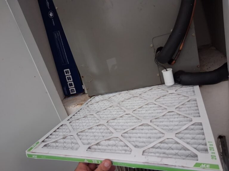 Clean air filter near HVAC unit in Wesley Chapel, FL 33545