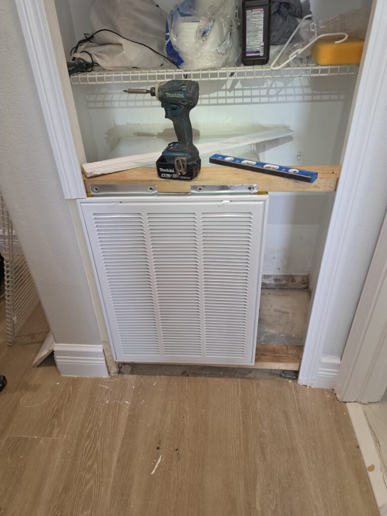 Closet Vent Cover and Tools in Ruskin, FL 33570 Closet with vent cover and tools in Ruskin, FL 33570