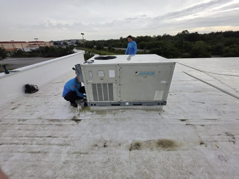 Completed HVAC unit installation on rooftop, Riverview, FL 33579