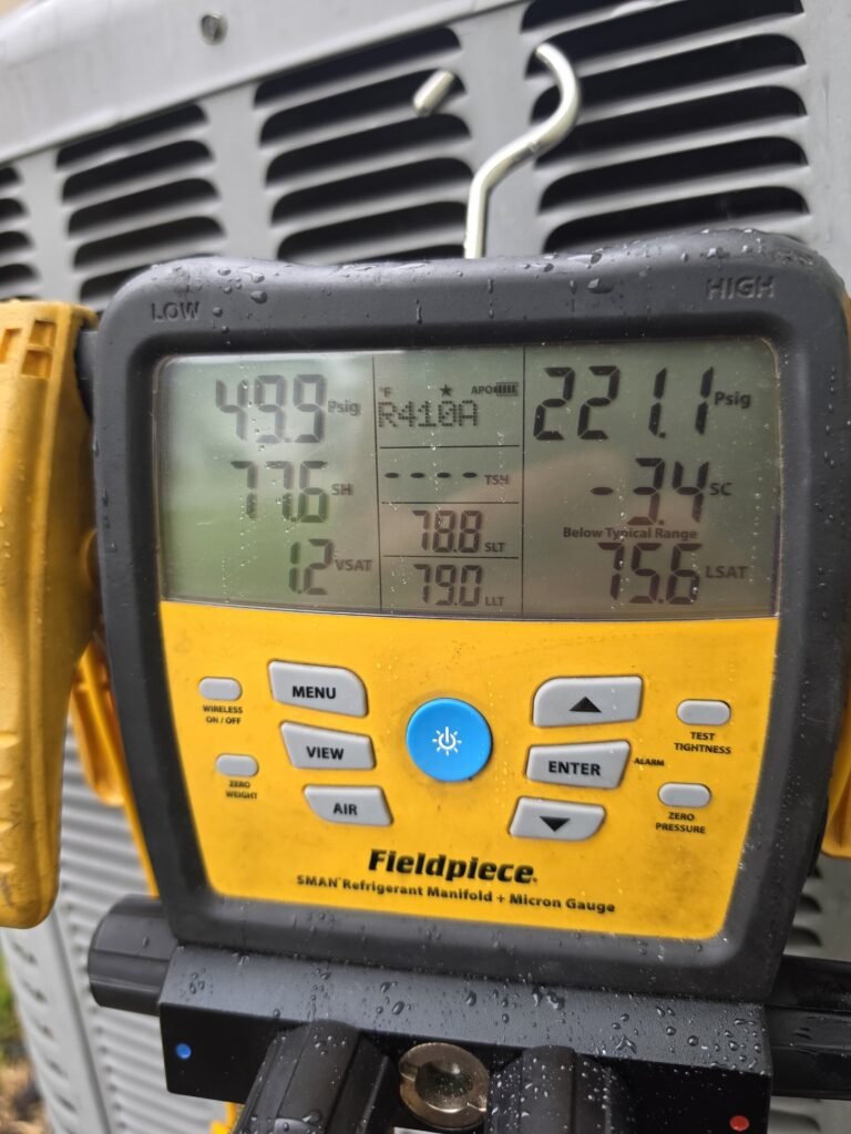 Digital gauge on HVAC unit in Land O Lakes, FL 34639