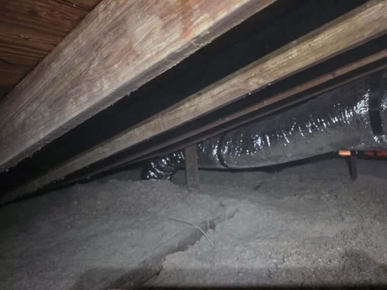 Ductwork in attic with beams, Tampa, FL 33605