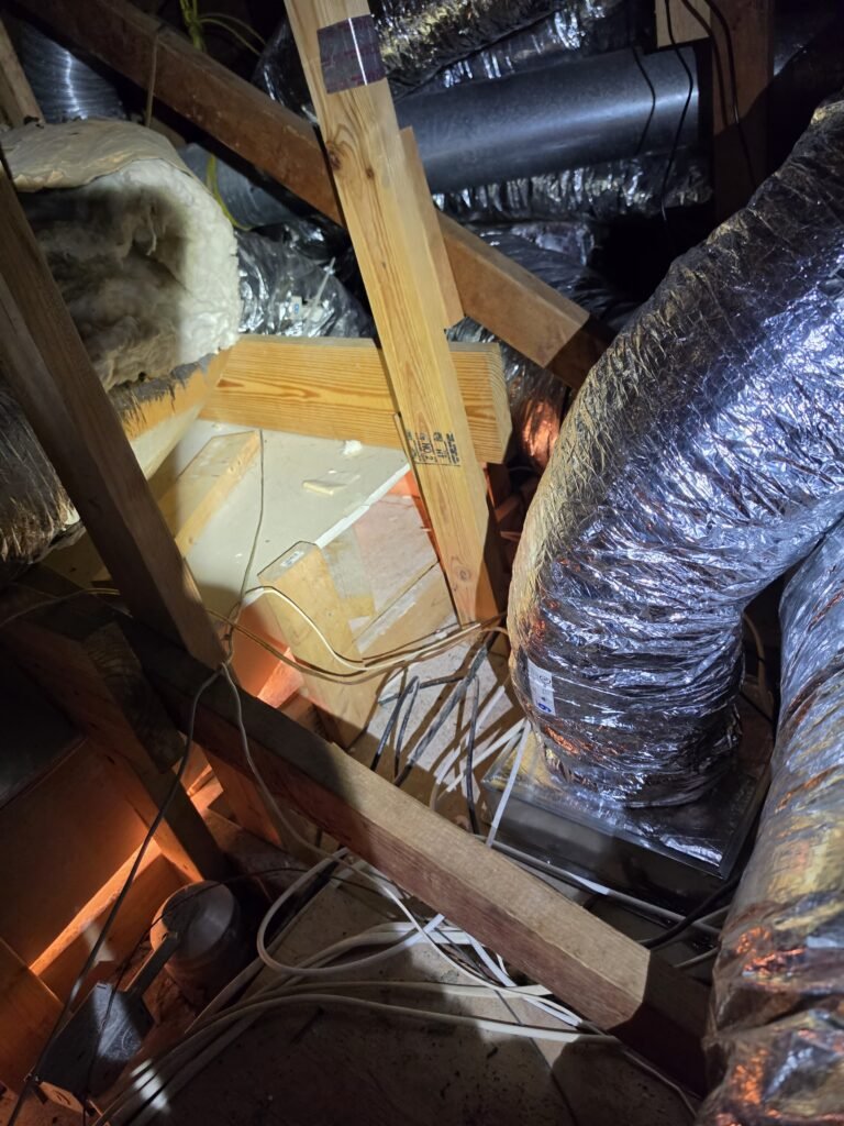 Ductwork and wiring in attic, Tampa, FL 33618