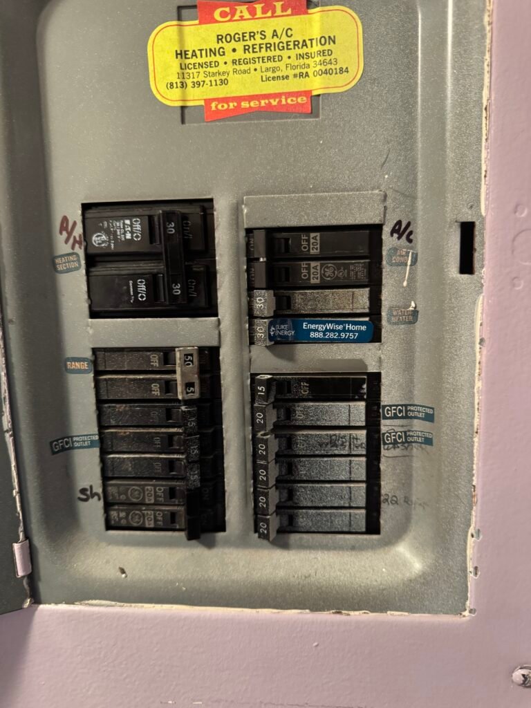 Electrical Panel with Breakers, St. Petersburg, FL 33703 Electrical panel with breakers, St. Petersburg, FL 33703