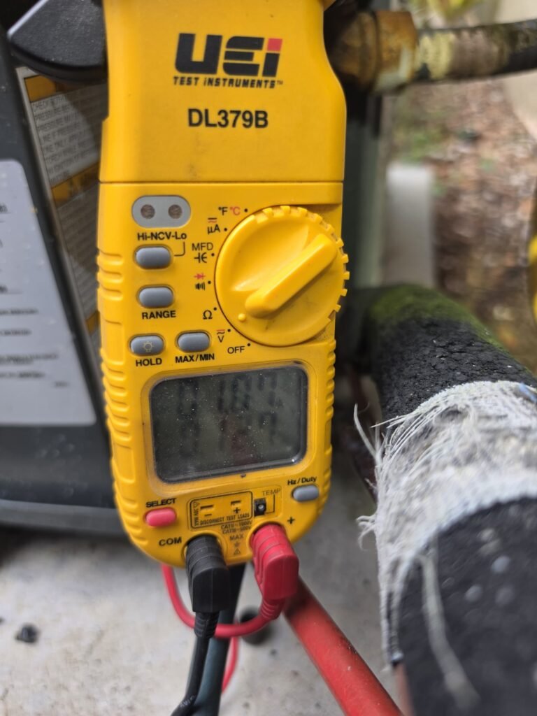 Electrical Readings in HVAC Repair, Tampa, FL 33624 Electrical readings during HVAC repair in Tampa, FL 33624
