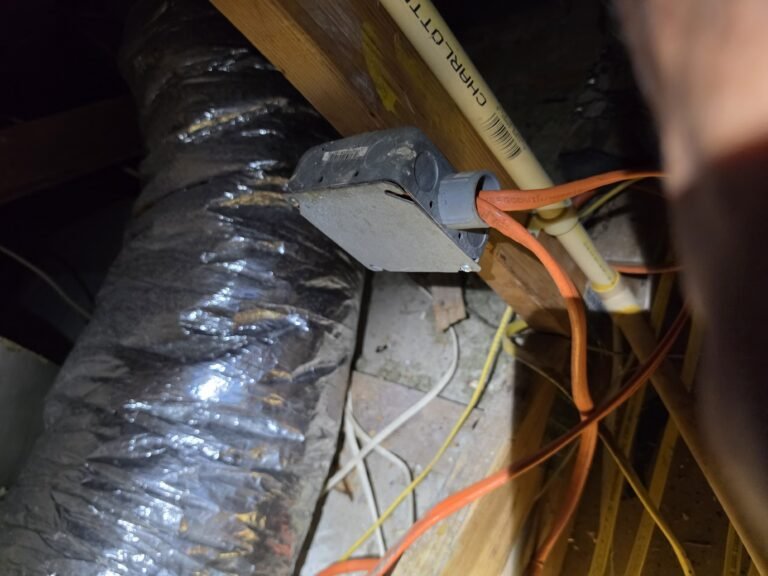 Electrical wiring near ductwork in attic, Tampa, FL 33618