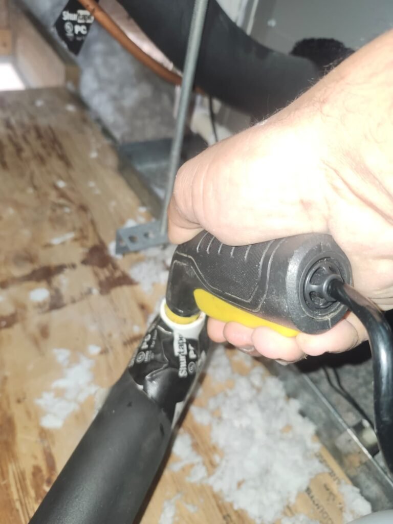HVAC Pipe Service in Tampa, FL 33624 Tool used on HVAC pipe during service in Tampa, FL 33624