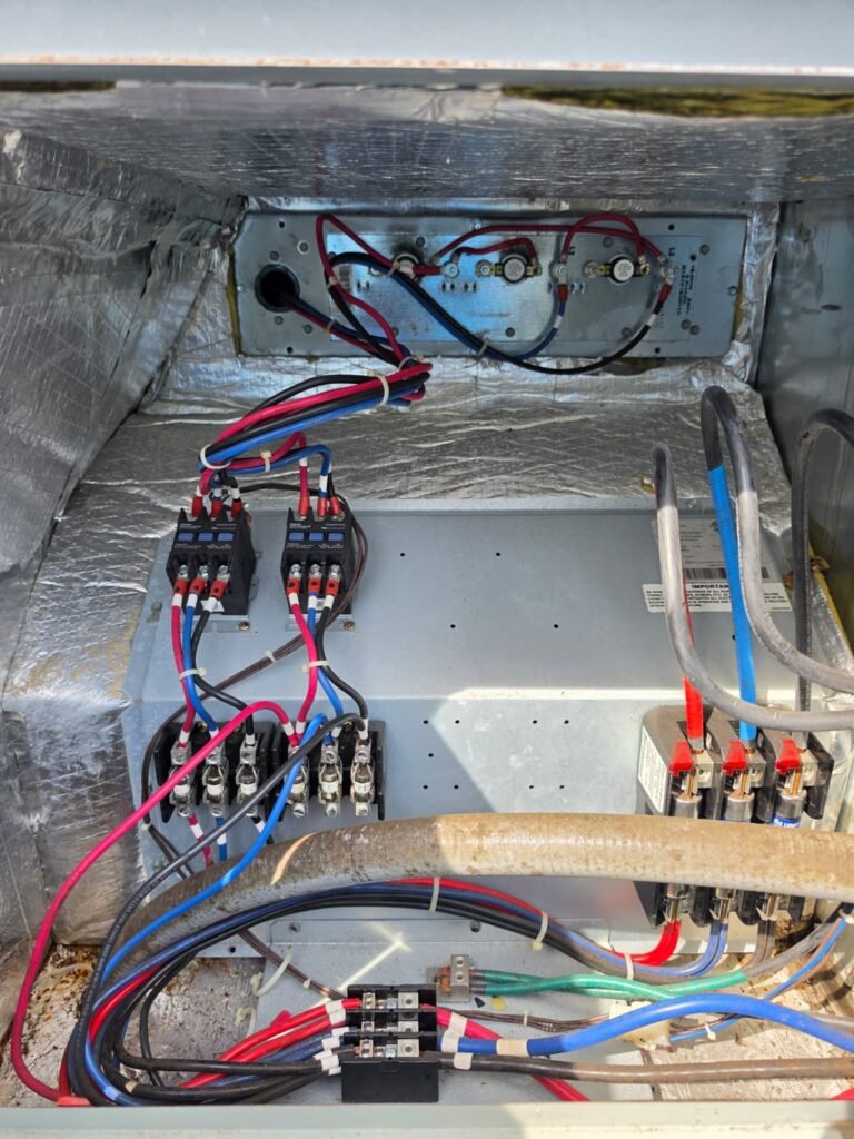 Close-up of HVAC wiring and components in Brandon, FL 33511