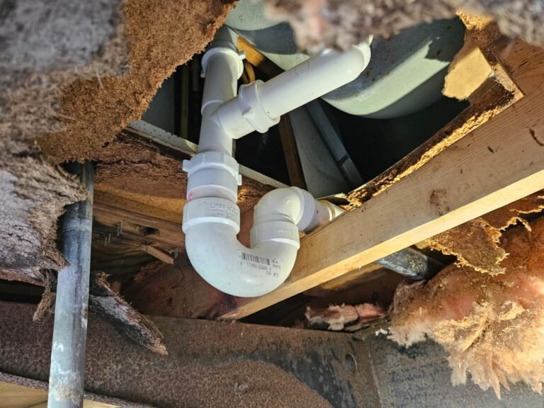 In-Progress Plumbing Work in Clearwater, FL 33764 In-progress plumbing work under bathtub in Clearwater, FL 33764