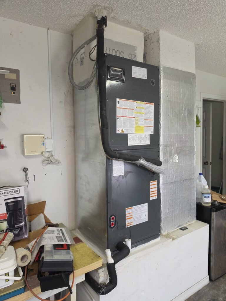 Indoor air handler with ductwork, Land O Lakes, FL 34639