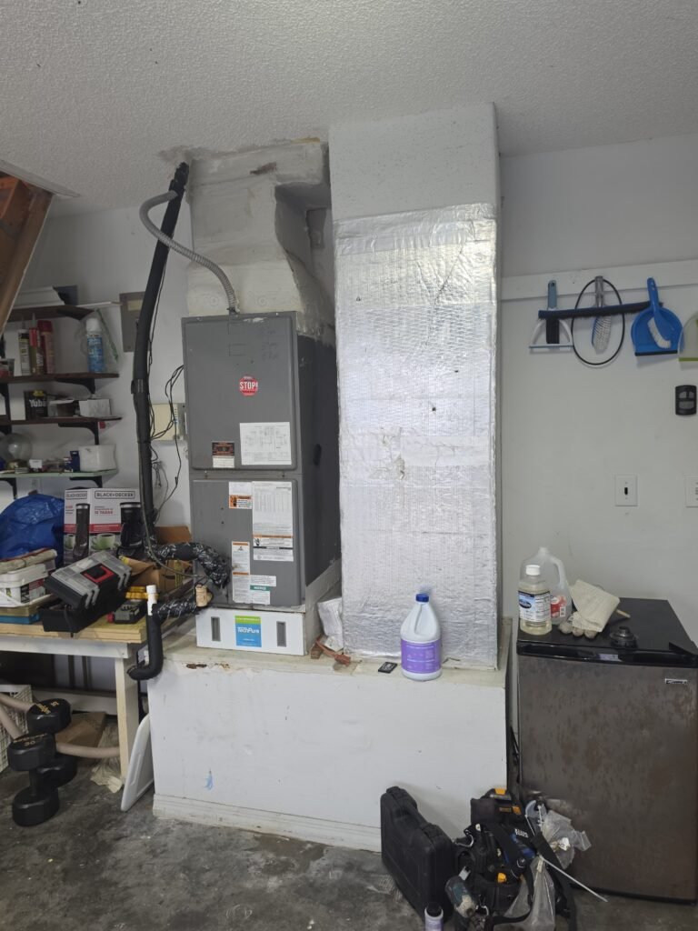 Indoor air handler unit in garage, Land O Lakes, FL 34639