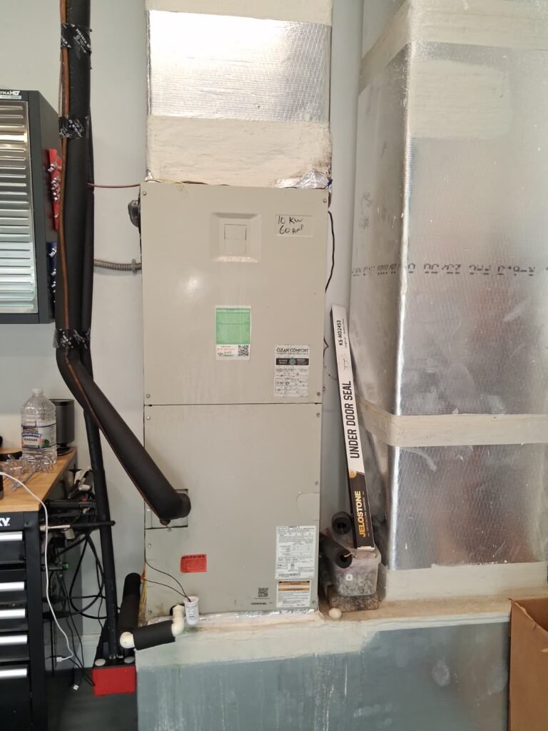 Installed air handler unit in garage, Palm Harbor, FL 34683