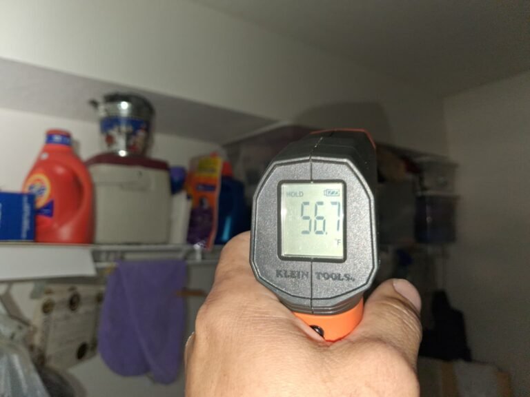 Temperature gun reading in laundry room, Wesley Chapel, FL 33544