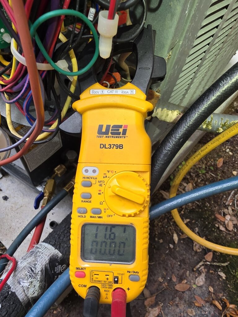 Multimeter Readings in AC Repair, Tampa, FL 33624 Multimeter readings during AC repair in Tampa, FL 33624