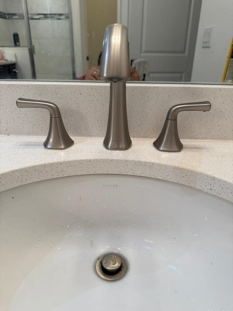 Newly Installed Faucet with Water Droplets in Wesley Chapel, FL 33543 Newly installed faucet with water droplets, Wesley Chapel, FL 33543