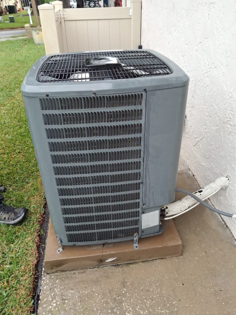 Old condenser unit before replacement in Palm Harbor, FL 34684