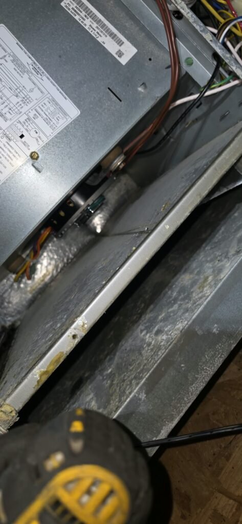 Open HVAC unit panel showing components, Pinellas Park, FL 33782