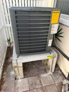 Rear view of outdoor AC unit, St. Petersburg, FL 33703