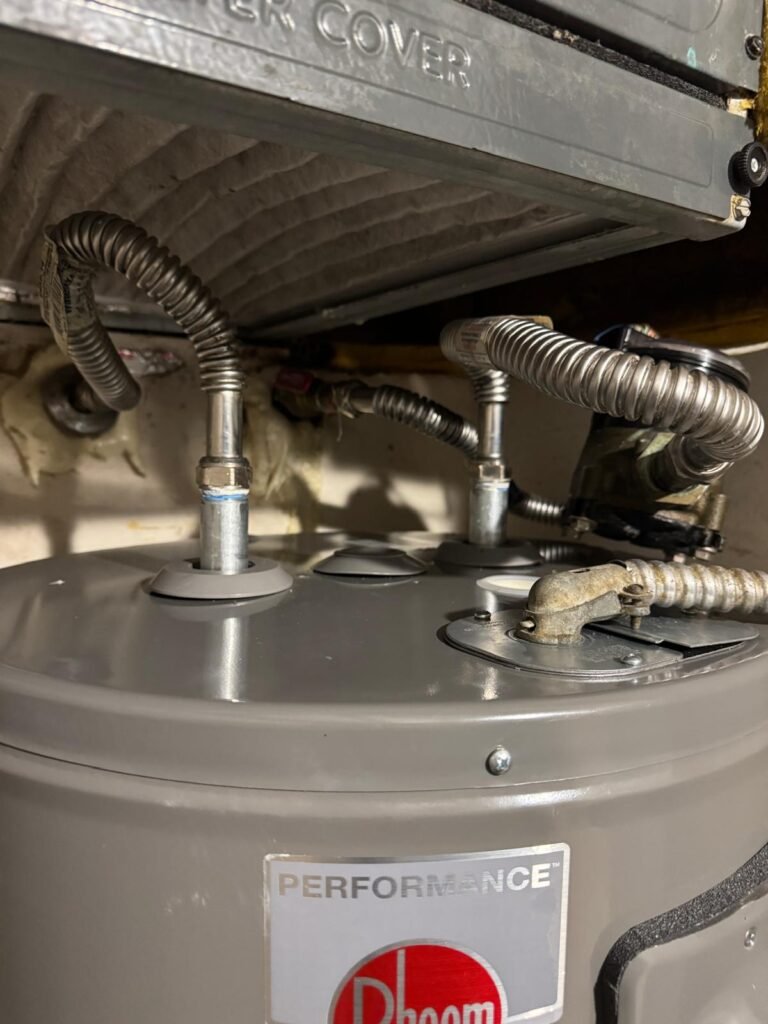 Rheem Water Heater Connections in Tampa, FL 33616 Close-up of Rheem water heater connections in Tampa, FL 33616