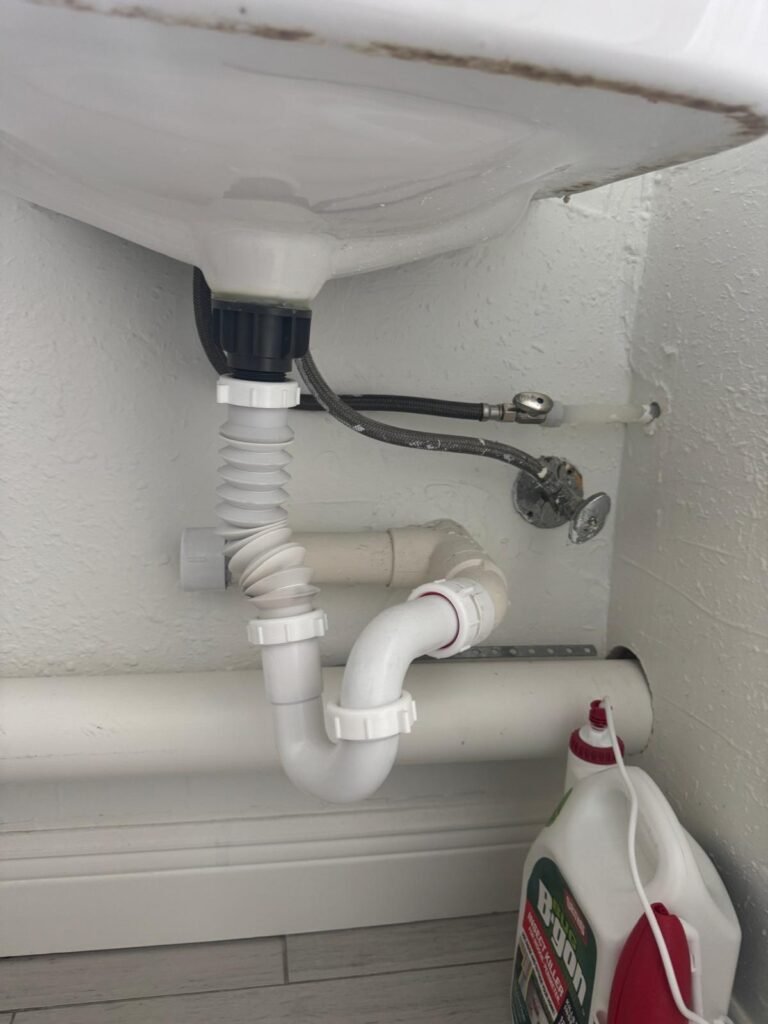 Under-sink P-trap and pipes in St. Petersburg, FL 33707