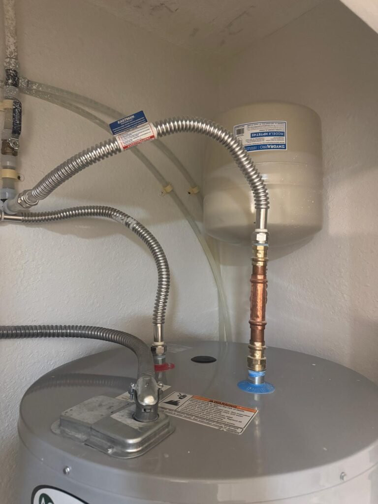 Water heater connections and expansion tank in St. Petersburg, FL 33707