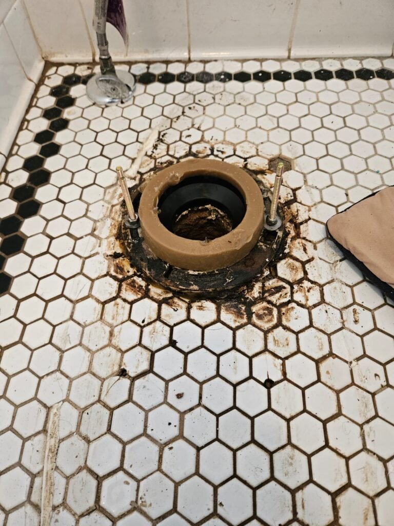 Close-up of wax ring installation in Tampa, FL 33611