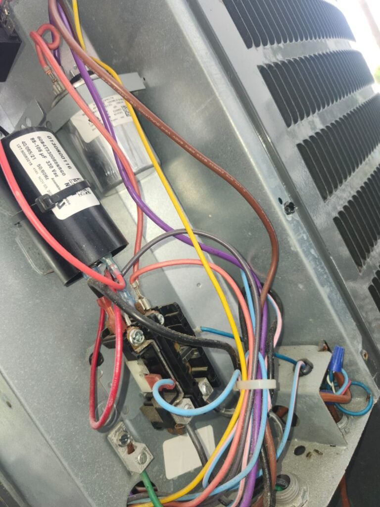 Close-up of wiring inside HVAC unit in Clearwater, FL 33762