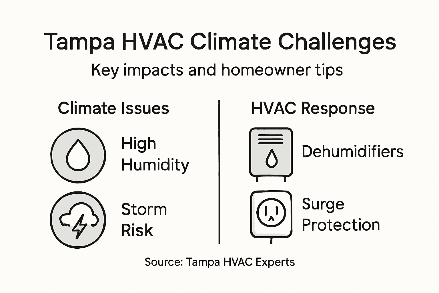 Clean infographic: Tampa HVAC climate challenges