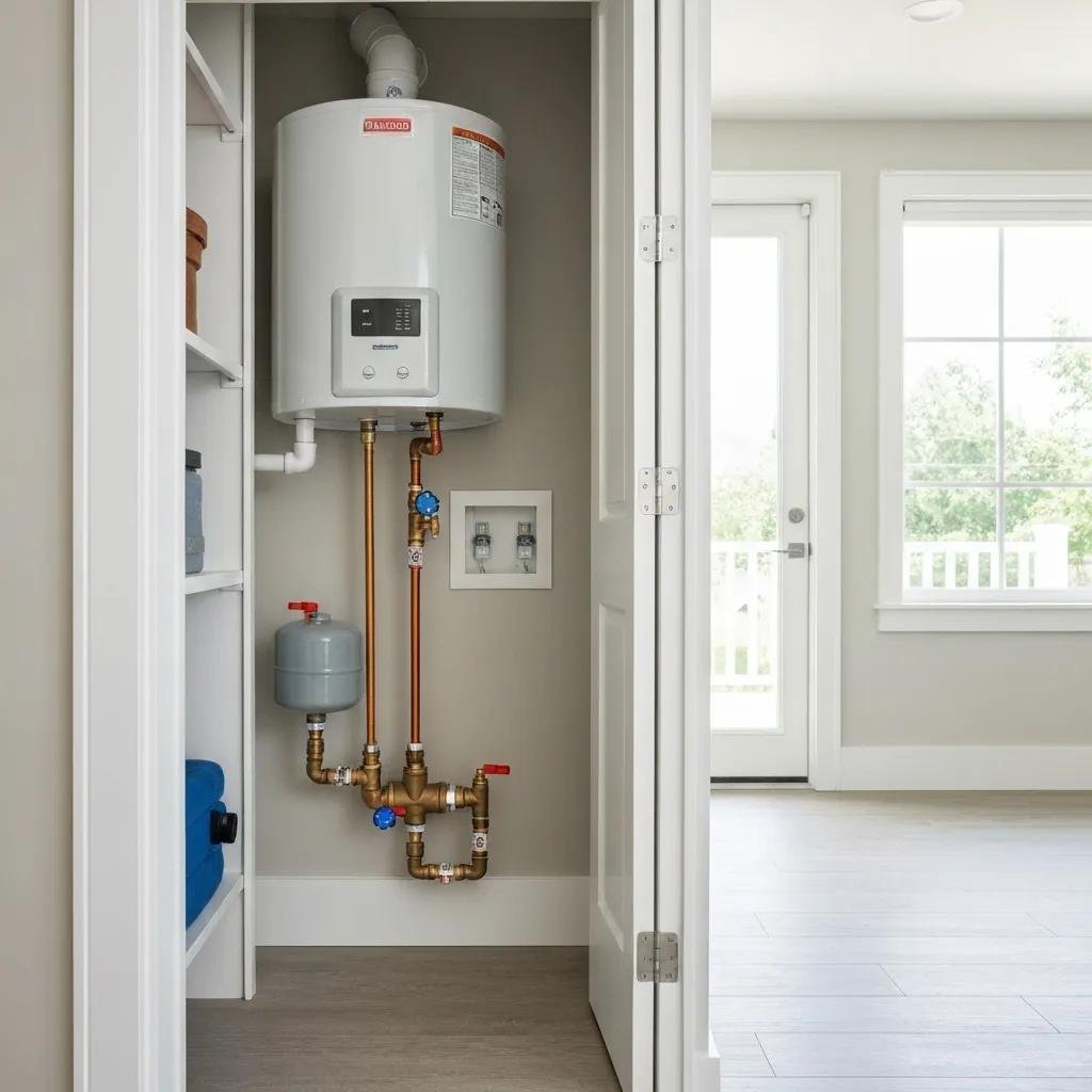 Water heater installation demonstrating compliance with Florida Plumbing Code standards