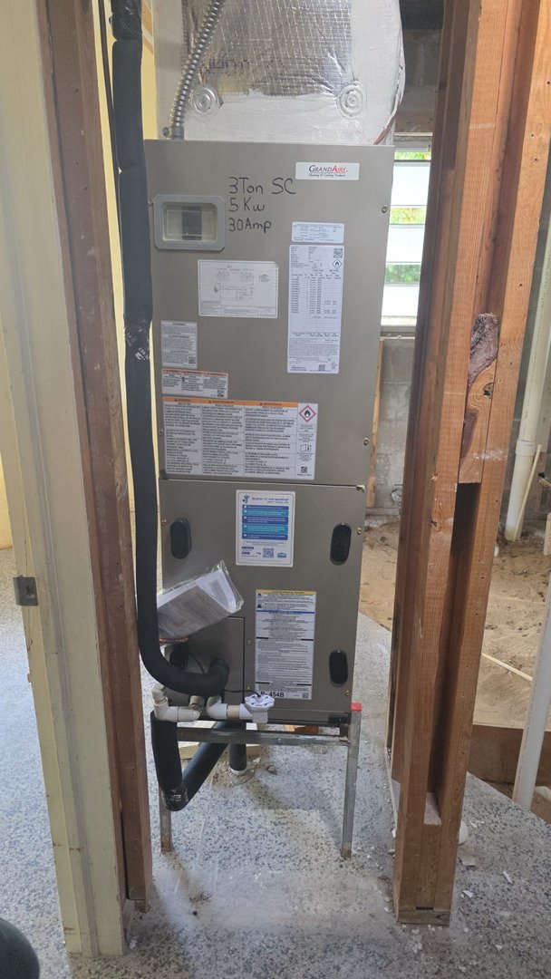 home therapist cooling heating and plumbing installing an air conditioning unit in a residential basement