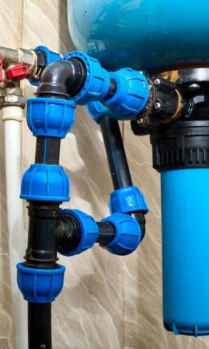 Water Pump System With Plumbing Fittings And Valves